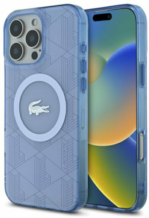 Zdjęcie do “Lacoste IML Blend Monogram MS jasno niebieski - etui iPhone 16 Pro”.