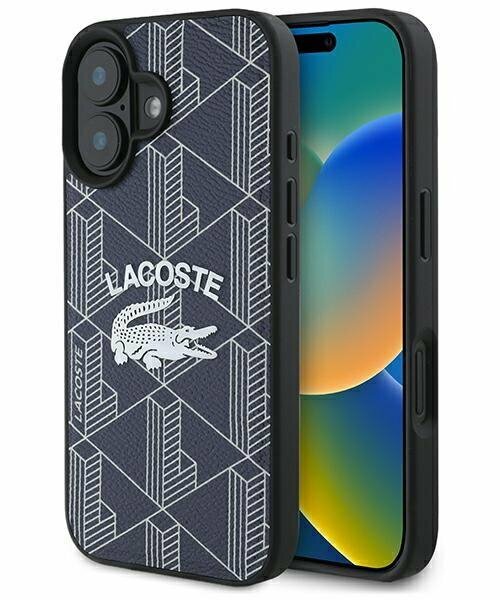 Zdjęcie do “Lacoste Monogram Vintage Logo MS granatowy - etui iPhone 16”.