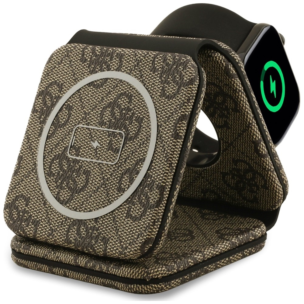 Zdjęcie do “Guess 3w1 4G MagSafe 15W brązowy - ładowarka indukcyjna”.