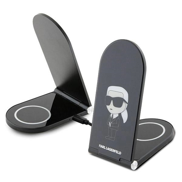 Zdjęcie do “Karl Lagerfeld Ikonik 2w1 MagSafe 15W czarny - ładowarka indukcyjna”.