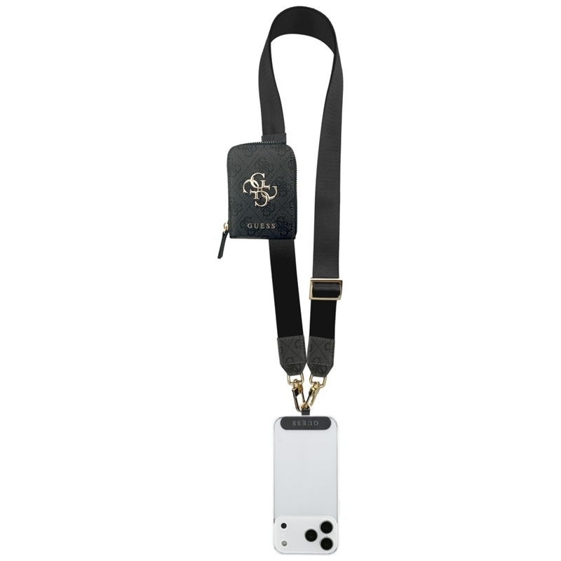 Zdjęcie do “Guess 2w1 Crossbody 4G Metal logo czarny - smycz z portfelem”.