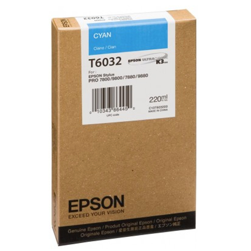 Epson tusz Cyan poj. 220 ml do drukarek Stylus Pro 7800/7880/9800/9880 (C13T603200)