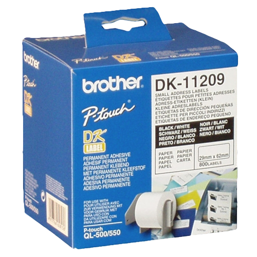 Brother etykiety papierowe DK11209 (29 x 62 mm) 800szt.