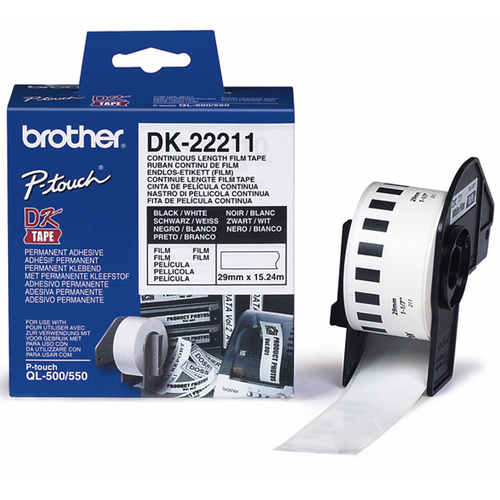 Brother etykieta foliowa biała DK22211 - folia ciągła (DK22211)