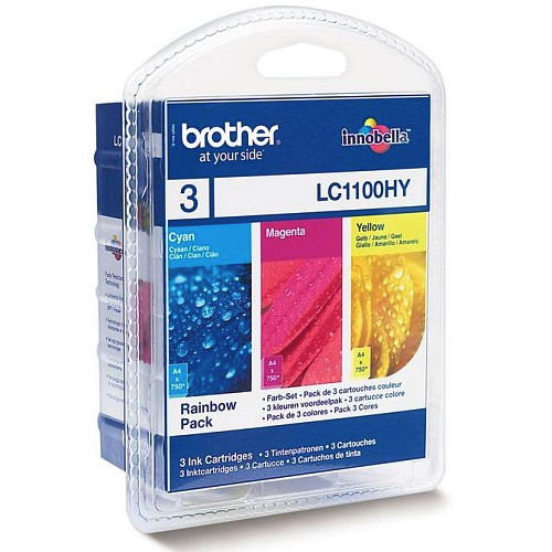 Brother Rainbow Pack CMY wyd. 750 str. do drukarek MFC6490CW/DCP6690CW/MFC6890CDW (LC1100HYRBWBP)