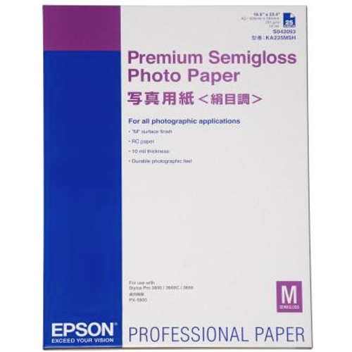 Epson Premium Semigloss Photo Papier, A2, 251g/m, 25 ark.