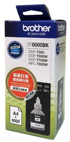 Brother tusz Black BT6000BK wyd. 6000 str. do DCP-T300, T500W, T700W, T800W