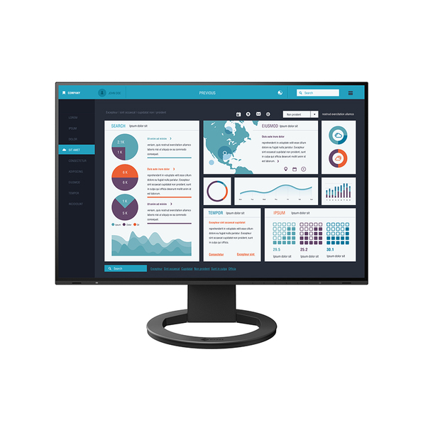 EIZO EV2495-BK monitor LCD 24'' daisy chain USB-C/karta sieciowa (czarny)