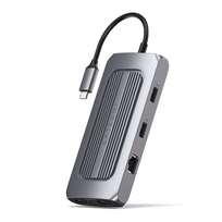 Satechi USB-C Multiport MX Adapter hub 2xHDMI/Gigabit Ethernet/2xUSB-C/2xUSB-A/micro/SD/jack (gwiezdna szarość)