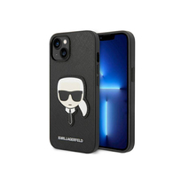 Zdjęcie do “Karl Lagerfeld Saffiano Karl Head Patch Case Black - etui iPhone 14”.
