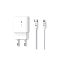 Epico charger bundle 20W ładowarka sieciowa z kablem lightning (biały)