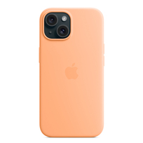 Apple iPhone 15 Silicone Case with MagSafe - Orange Sorbet