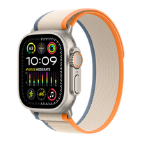 Apple Watch Ultra 2 49 mm GPS + Cellular tytan z opaską Trail w kolorze pomarańczowy/beżowy - rozm. S/M