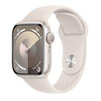 Apple Watch Series 9 45mm GPS aluminium w kolorze księżycowej poświaty z paskiem sportowym w kolorze księżycowej poświaty - M/L