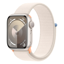 Apple Watch Series 9 45mm GPS aluminium w kolorze księżycowej poświaty z opaską sportową w kolorze księżycowej poświaty