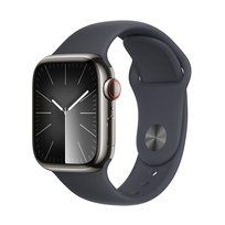 Zdjęcie do “Apple Watch Series 9 GPS + Cellular 41mm Graphite Stainless Steel Case with Midnight Sport Band - M/L”.