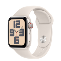 Apple Watch SE 40mm GPS + Cellular aluminium w kolorze księżycowej poświaty z paskiem sportowym w kolorze księżycowej poświaty - S/M