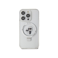 Karl Lagerfeld Ring Stand Karl&Choupette White Magsafe - etui iPhone 15 Pro
