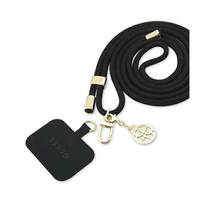 Guess Nylon 4G Metal Charm Czarny - smycz do telefonu
