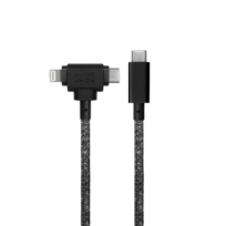 Zdjęcie do “Native Union Belt Cable Duo USB-C to USB-C i Lightning 1,5m Czarny - kabel USB-C”.