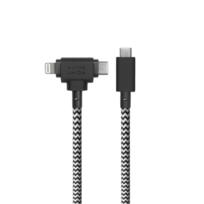 Zdjęcie do “Native Union Belt Cable Duo USB-C to USB-C i Lightning 1,5m Zebra - kabel USB-C”.