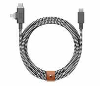 Zdjęcie do “Native Union Belt Cable Pro 240W USB-C to USB-C i Lightning Zebra - kabel USB-C”.