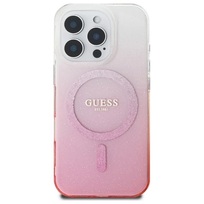Guess IML Glitter Gradient MagSafe różowy - etui iPhone 16 Pro