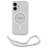 Guess IML Glitter With Pearl Strap MagSafe przeźroczysty - etui iPhone 16 Plus