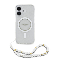 Guess IML Glitter With Pearl Strap MagSafe przeźroczysty - etui iPhone 16