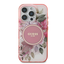 Guess IML Flower & Tonal Circle MagSafe różowy - etui iPhone 16 Pro Max