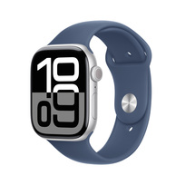 Zdjęcie do “Apple Watch Series 10 GPS 46mm Silver Aluminium Case with Denim Sport Band - M/L”.
