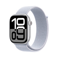 Zdjęcie do “Apple Watch Series 10 GPS 46mm Silver Aluminium Case with Blue Cloud Sport Loop”.