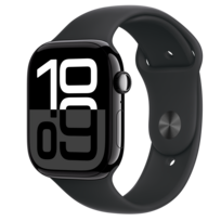 Zdjęcie do “Apple Watch Series 10 GPS + Cellular 46mm Jet Black Aluminium Case with Black Sport Band - M/L”.