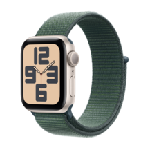 Apple Watch SE GPS 40mm Starlight Aluminium Case with Lake Green Sport Loop