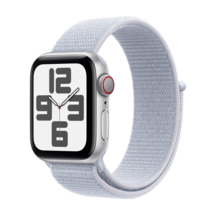 Apple Watch SE GPS + Cellular 40mm Silver Aluminium Case with Blue Cloud Sport Loop