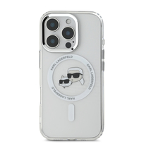 Zdjęcie do “Karl Lagerfeld IML Metal Karl&Choupette Head MagSafe Biały - etui iPhone 16 Pro”.