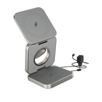 Zdjęcie do “Epico UltraBase EF45 3in1 Foldable Wireless Charging Stand tytan - ładowarka bezprzewodowa”.