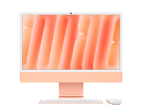 Zdjęcie do “Apple iMac 24" z ekranem Retina 4,5K, 8-rdzeniowy procesor M4 z 8-rdzeniową grafiką, RAM 16 GB, dysk 256 GB, Magic Trackpad - pomarańczowy”.