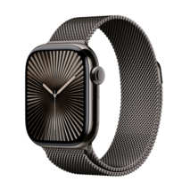 Zdjęcie do “Apple Watch Series 10 GPS + Cellular 42mm Slate Titanium Case with Slate Milanese Loop - Produkt używany”.