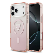 Zdjęcie do “Guess IML Gradient Triangle Logo MagSafe różowy - etui iPhone 17 Pro Max”.