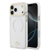 Zdjęcie do “Lacoste Shockproof Frosted Gold biały - etui iPhone 17 Pro Max”.