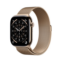 Zdjęcie do “Apple Watch Series 11 GPS + Cellular 42mm Gold Titanium Case with Gold Milanese Loop - Produkt otwarty”.