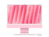 Zdjęcie do “Apple iMac 24" z ekranem Retina 4,5K, 10-rdzeniowy procesor M4 z 10-rdzeniową grafiką, RAM 24 GB, dysk 1 TB, klawiatura numeryczna z Touch ID - różowy”.