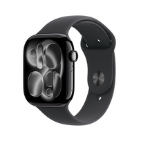 Zdjęcie do “Apple Watch Series 11 GPS 42mm Jet Black Aluminium Case with Black Sport Band - M/L - Produkt otwarty”.