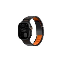 Zdjęcie do “UNIQ Strova Flex srebrno czarno pomarańczowy - pasek Apple Watch 44/45/46/49mm”.