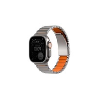 Zdjęcie do “UNIQ Strova Flex srebrno pomarańczowy - pasek Apple Watch 44/45/46/49mm”.