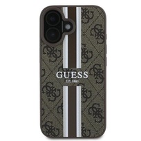 Zdjęcie do “Guess 4G Printed Stripes MS brązowy - etui iPhone 16”.