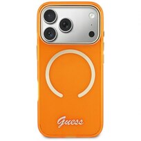 Zdjęcie do “Guess IML Script Metal MS pomarańczowy - etui iPhone 17 Pro Max”.