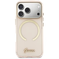 Zdjęcie do “Guess IML Script Metal MS różowy - etui iPhone 17 Pro Max”.