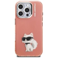 Zdjęcie do “Karl Lagerfeld IML Aquarelle Choupette Logo różowy - etui iPhone 16 Pro”.